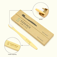 Brosse à dents en bambou écologique jetable personnalisée avec poils doux, biodégradable et recyclable pour hôtel, maison et voyage