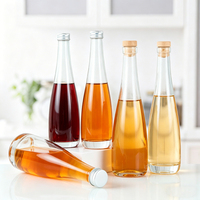 Bouteille de vin en verre vide transparente de qualité alimentaire recyclable personnalisée de 50 ml à 750 ml avec bouchon pour liqueur, eau, whisky, tequila, champagne
