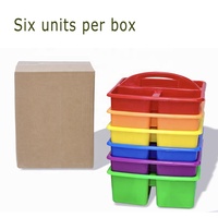 Boîte de rangement de bureau multifonction en plastique résistant, compartiments divisés, autoportante, pour outils de bureau et de classe