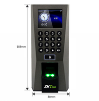 Terminal de Control de Acceso y Asistencia con Huella Dactilar Biométrica F18, RFID, Software Gratuito, Pantalla a Color TFT de 2.4 Pulgadas, Salida Wiegand 26/34