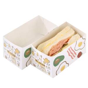 Boîtes en papier personnalisées à bas prix pour emballages de dessins animés, boîte à sandwichs pour petit-déjeuner, boîte à sandwichs, emballage alimentaire à emporter, boîte alimentaire - Product Image 3