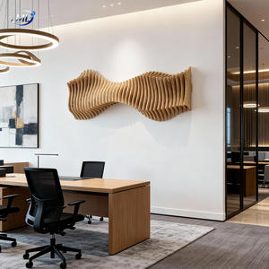 Panneau mural acoustique en bois massif 3D personnalisé, design Art Déco, respectueux de l'environnement, pour la décoration murale en bois du salon - Product Image 4