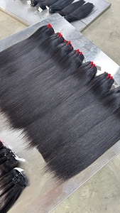 ผมต่อแบบเส้นบางพิเศษ Thin Geniuse Weft ขนาด 20 นิ้ว สีดำฟอกขาว ผมแท้แบบ Double Drawn  ปริมาณมาก - Product Image 5