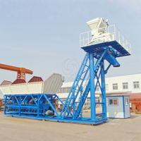 60m³/h Anhänger-Montierte Mobile Betonmischanlage Fundamentfreie Betonmischanlage
