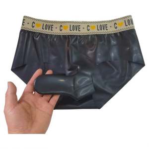 Slip sexy Séparation des balles de la hanche en caoutchouc pour hommes Vêtements en caoutchouc anti-fuite auto-roulants Mère Dick Cover Underwear - Product Image 2