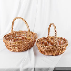 Портативная корзина для хранения овощей и фруктов из ротанга - Product Image 2