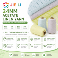 Fil mélangé 24/1 en acétate, lin et lyocell, 10 % acétate, 15 % lin, soyeux, frais, luxueux, pour tricot et tissage d'été, couleur personnalisée, fourniture d'usine