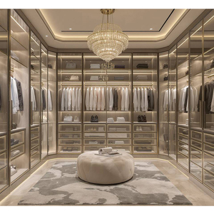 Armoires de luxe modernes haut de gamme avec portes en verre, îlots de rangement, dressing, systèmes de dressing sur mesure en bois pour chambre à coucher - Product Image 3