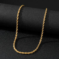 KISSWIFE Collier tendance en acier inoxydable plaqué or, chaîne serpent pour hommes, tailles 2mm-5mm, style Hip Hop