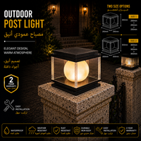 Lampadaire de jardin moderne avec panneaux à motifs montagneux pour poteaux de portail de villa
