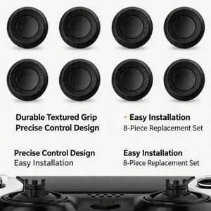 4 Alturas, 3 Superficies Intercambiables, Palancas de Mando para Control <span class=keywords><strong>PS5</strong></span> Edge, Grips Negros, Tapas de Palancas Analógicas ThumbsGear de Plástico - Product Image 3