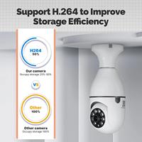 Tuya WiFi 3MP Surveillance caméra de sécurité intelligente ampoule avec prise E27 suivi humain pleine couleur Vision nocturne intérieur