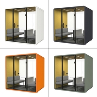 Cabine téléphonique acoustique mobile moderne, insonorisée, silencieuse, modulaire, pour bureaux, coworking, hôtels, avec éclairage LED, directement de l'usine
