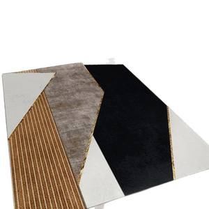 Tapis rectangulaire Wan Xinlong Medallion, style glamour, antidérapant, en velours cristal imprimé, pour salon et chambre à coucher - Product Image 2