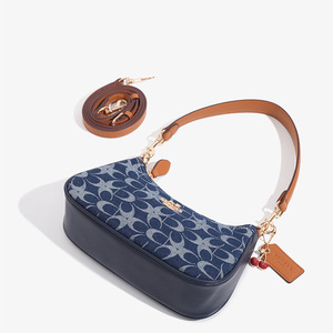 Cross-border Foreign Trade New Tannin Blue <strong>Medium</strong> Zipper Wanderer Underarm Pillow Mini Bucket Shoulder Crossbody <strong>Handbag</strong> - Product Image 4