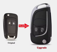 Coque de clé de voiture télécommande pliable à 2 boutons en ABS modifiée pour Chevrolet Cruze Epica Lova Camaro Buick Opel