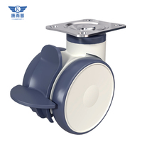 Offre Spéciale 2/2.5 pouces hôpital meubles chariot roue roulette plastique TPR double roue vis Version roulette chariot médical roue