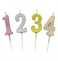 Bougies d'anniversaire numérotées pour la décoration de gâteaux de fête, bougies d'anniversaire, anniversaires, Saint-Valentin
