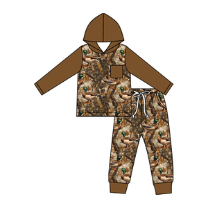 Ensemble sweat à capuche et pantalon personnalisé pour garçons, tenues de chasse d'automne, vente en gros, vêtements pour frères, vêtements pour tout-petits, boutique de vêtements pour enfants, vêtements d'usine - Product Image 6
