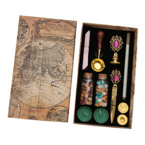 Customized Wax Stamp Seal <b>Box</b> Set <b>Wooden</b> Handle Fire Lacquer Seal Spoon - Product Image 4