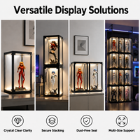 Vitrine d'exposition empilable en acrylique LED anti-poussière pour figurines, modèles et jouets de collection d'anime, livraison gratuite directe usine