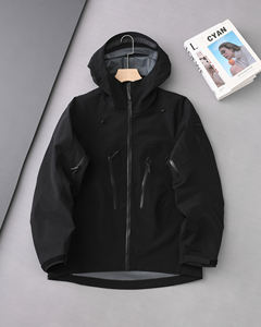 <span class=keywords><strong>Veste</strong></span> Imperméable Unisexe avec Fermeture à Glissière, Respirante, Coupe-Vent, PU pour Activités de Plein Air-Randonnée Solide - Product Image 1