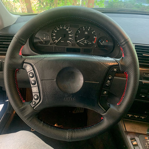 Housse de <span class=keywords><strong>volant</strong></span> de voiture en <span class=keywords><strong>cuir</strong></span> microfibre <span class=keywords><strong>à</strong></span> <span class=keywords><strong>coudre</strong></span> <span class=keywords><strong>à</strong></span> la main pour <span class=keywords><strong>BMW</strong></span> <span class=keywords><strong>E46</strong></span> 318i 325i E39 E53 X5 - Product Image 2
