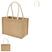 Sac fourre-tout en toile de jute vierge en gros avec bandoulière, personnalisable avec logo, réutilisable, pour emballage promotionnel