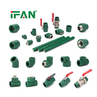 Raccords de tuyauterie PPR vert foncé avec logo personnalisé IFAN, 20-110 mm, vente en gros, fournitures pour entrepreneurs, raccords de tuyauterie PPR