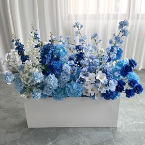 Magnifique centre de table avec arrangement de plantes et chemin de table, décoration florale artificielle en soie pour mariage, photographie et fête - Product Image 2