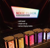 Horloge à tubes Nixie, horloge numérique en bois pour chambre à coucher, réglages d'alarme faciles et affichage 12/24h