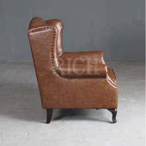 Cánh Tay Đóng Đinh Pu Da Chesterfield Cao Cánh Trở Lại Tuyên Bố Ghế Màu Xanh Lá Cây Cổ Điển Da Nút Tufted Sofa Tay Ghế - Product Image 5