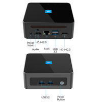 HelorPC Intel N100 Mini PC DDR4 M.2 SSD HD2.0 Output 4K Port LAN RJ45 2.5G Wifi6 BT5.2 Linux HTPC Komputer Mikro