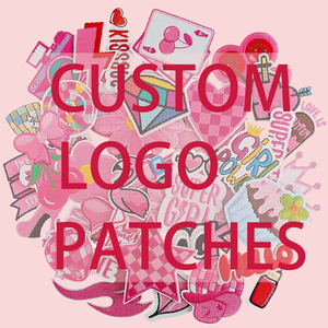 Parches bordados termoadhesivos y cosibles, pequeños y bonitos, con lentejuelas tejidas, color rosa, con logotipo personalizado, para sombreros <span class=keywords><strong>de</strong></span> vaquero y bolsos. - Product Image 1