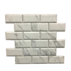 <span class=keywords><strong>Piastrelle</strong></span> in Ceramica Effetto Marmo Bianco di Carrara, Mosaico a Metro Quadro Smussato per Pareti di Bagno e <span class=keywords><strong>Cucina</strong></span> - Product Image 2