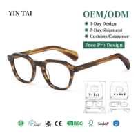 Monture de lunettes en acétate pour usage quotidien, hommes et femmes, monture optique polygonale vintage en acétate, vente en gros