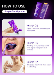 Custom Logo Teeth Whitening <strong>Toothpaste</strong> 65g/120g Purple Tooth <strong>Colour</strong> <strong>Corrector</strong> Instant White <strong>Toothpaste</strong> Wholesale - Product Image 4