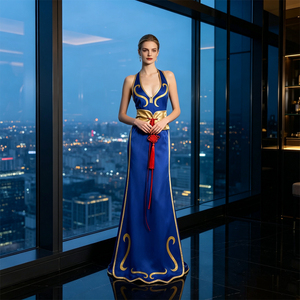 Costume de cosplay Chun Li pour bébés garçons, tenue Qipao bleue complète, ensemble Jackie Kung Fu pour fête d'Halloween, amusant - Product Image 4