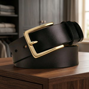 Ceinture en cuir de vache naturel B S International avec boucle à ardillon, prix d'usine, en acier inoxydable, faite à la main, style vintage, pour homme, imperméable - Product Image 2