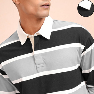 Polo respirant à boutons pour homme 2026 – Design personnalisé, multicolore, manches longues, coupe oversize, style rugby - Product Image 6