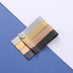 Presilhas de aço inoxidável em branco para gravata, ouro/prata/ouro rosa/preto, amostra grátis com logotipo personalizado, design simples, em branco, com logotipo a laser
