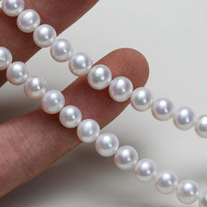 Zhuji Natural Freshwater <b>Pearls</b> Necklace Perfect Circle with Strong Light <b>Loose</b> DIY Jewelry Accessories Materials - Product Image 1