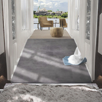 Fluffy Short-Pile Polypropylene Runner Rug Living Room Carpet 60X100 Dark Grey Solid Pattern