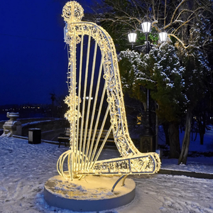 2025 nouveau Design extérieur Motif lumières <span class=keywords><strong>géant</strong></span> Instrument de musique violon Piano <span class=keywords><strong>jardin</strong></span> cour décoration 3D Motif lumière noël décoratif - Product Image 4