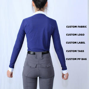 Producto ecuestre único de ARLAN, polo ecuestre de manga larga para mujer, ropa ecuestre - Product Image 2