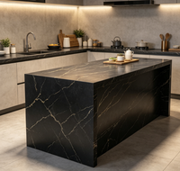 Dalle de surface en quartz veiné gris pour la décoration de salle de bain