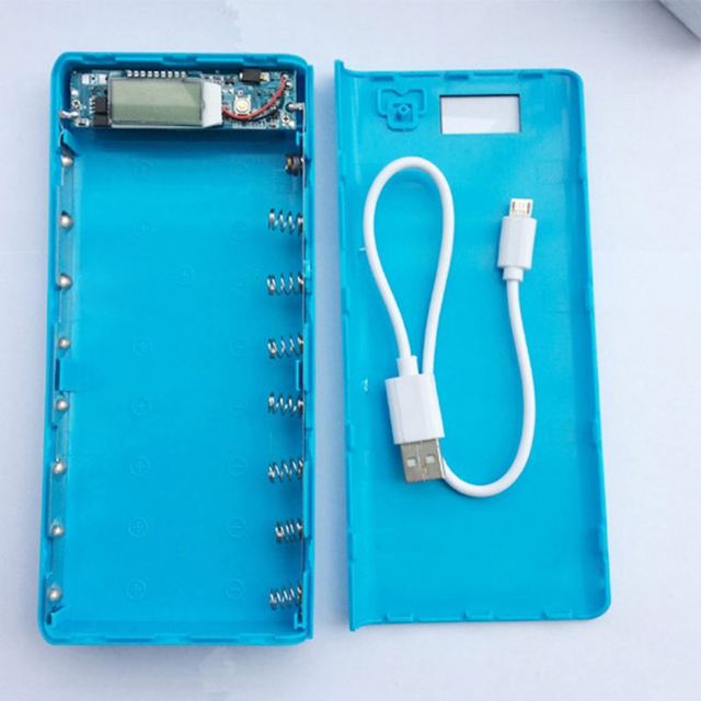 New 8S 18650 Free Welding Mobile Power Bank DIY Kits Assembly 8 Cell Battery Shell Case + 5V 1A 2A Charger Circuit Board Module