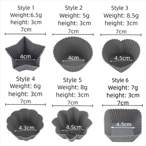 <span class=keywords><strong>Stampo</strong></span> personalizzato per Cupcake in <span class=keywords><strong>Silicone</strong></span> forme di formaggio rotonde a stella a <span class=keywords><strong>cuore</strong></span> per la cottura di muffin per torte utensili - Product Image 2