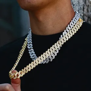 Hip Hop Jewelry Men Und Women Cuban Necklace White Gold Cuban Link Multi Layer Iced Out 18mm Chain Men Gold Plated,silver Plated