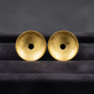 Petites boucles d'oreilles clous en laiton plaqué or, style bohème géométrique, bijoux pour femmes - Product Image 3